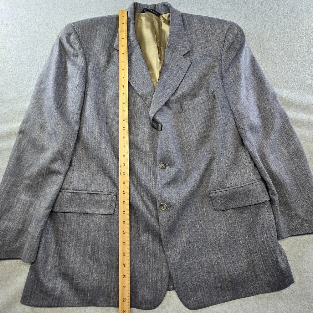 Brooks Brothers Suit Jacket Mens 44 Gray Herringbone Tweed 3 Button USA